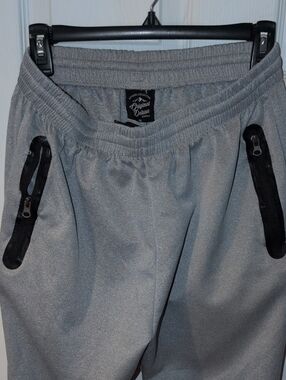 Original Deluxe Light Gray Jogger Pants with Black Zipper Accents